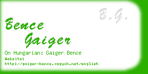 bence gaiger business card